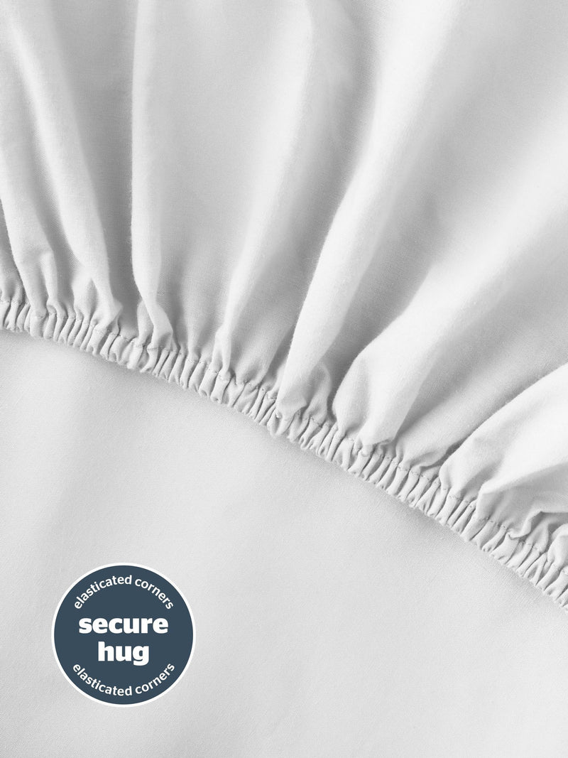Silentnight White Cotton Rich T180 Washed fitted sheet (British brand)