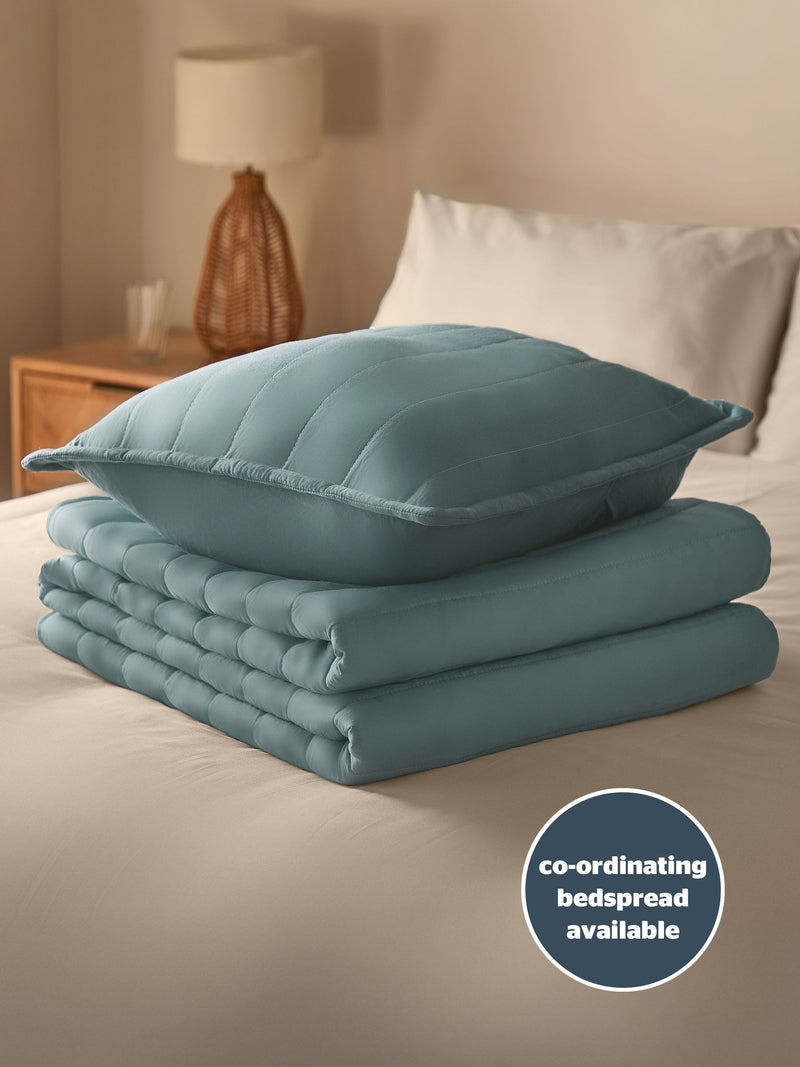 Silentnight blue quilted cushion 45x45cm (British brand)