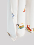 Neutral Diggers pencil pleat blackout curtains, imported from the UK