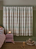 Bright tufted blackout curtains orange pink pencil pleat (British brand)