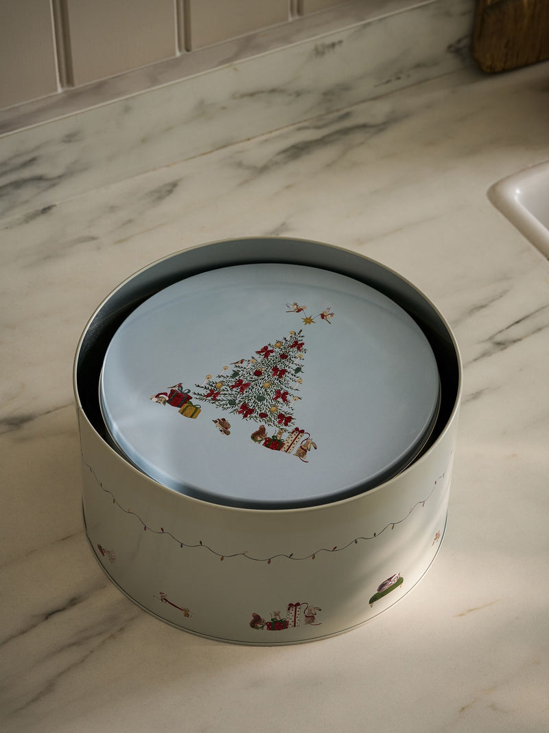 Sophie Allport Grey Blue Cosy Christmas Cake Tins Set of 3