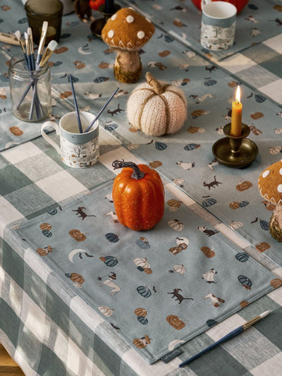 Next Sophie Allport Soft Teal Paws & Pumpkins Washable Placemats Set of 2 30x40cm- Buy online at McGrocer