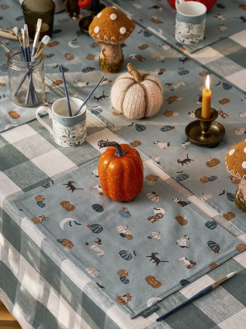 Sophie Allport Soft Teal Paws & Pumpkins placemats set of 2 30x40cm (British brand)