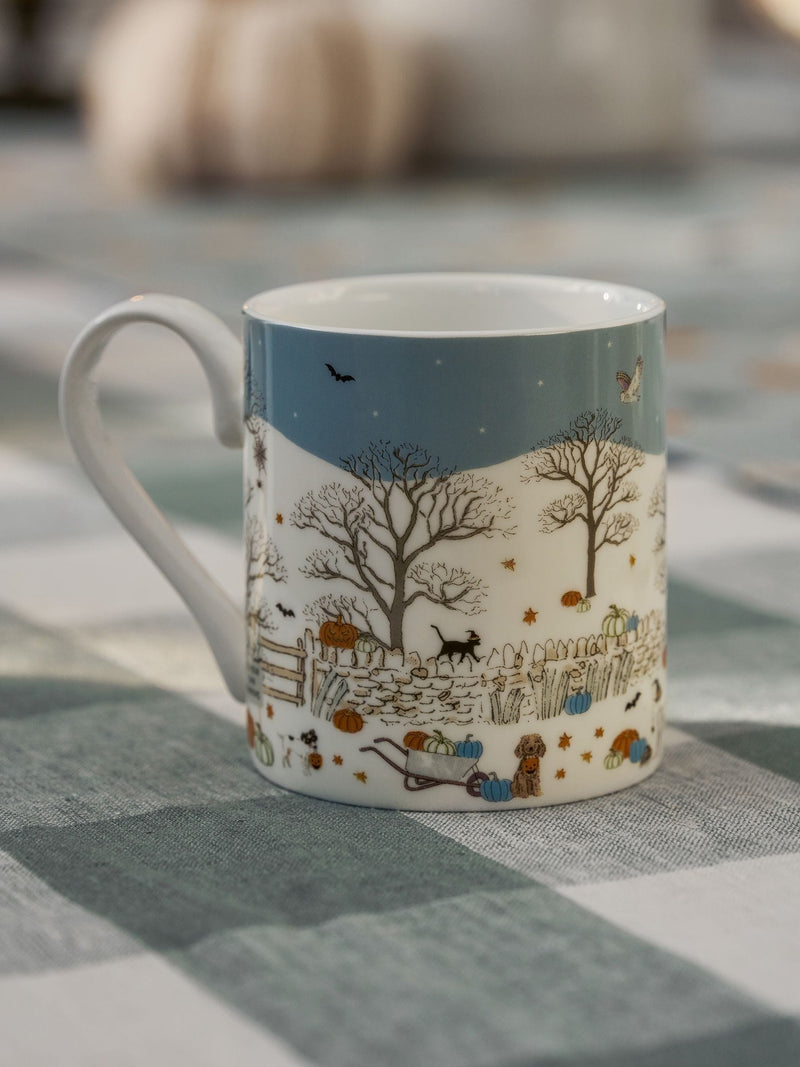 Sophie Allport Soft Teal Paws & Pumpkins mug Standard 275ml (British brand)