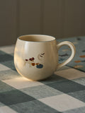 Sophie Allport Soft Teal Paws & Pumpkins stoneware mug 500ml (British brand)