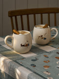 Sophie Allport Soft Teal Paws & Pumpkins stoneware mug 500ml (British brand)