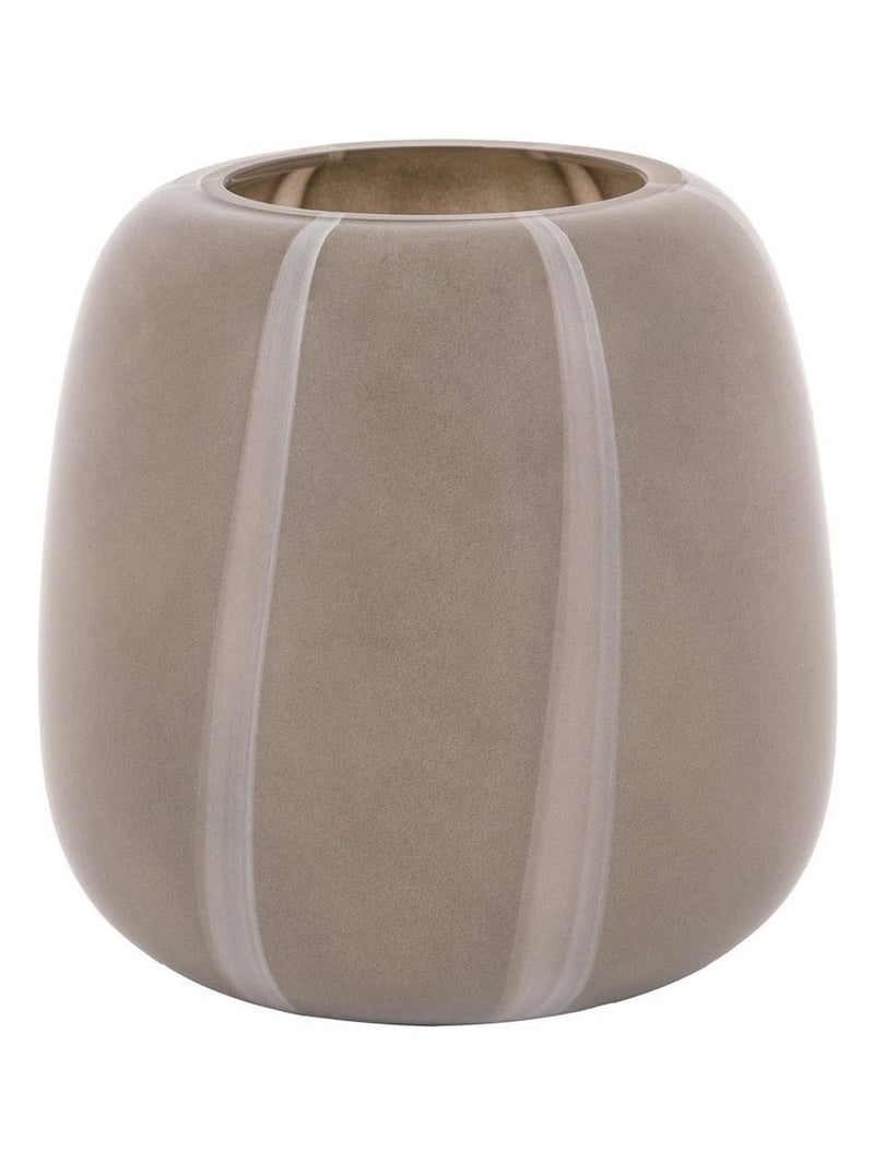 Gallery Home taupe glass striped vase 20cm, UK version