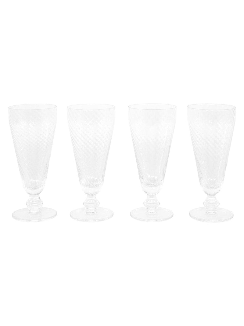 Clear swirl flute glasses set of 4, UK version