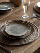 Next Gallery Home Stone Rita Ridged Ceramic Side Plates 4 Pack 22cm- Buy online at McGrocer