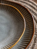 Gallery Home Stone Rita Ridged ceramic side plates set of four 22cm, UK version