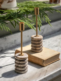 Gallery Home natural marble candle sticks set of 2, UK version