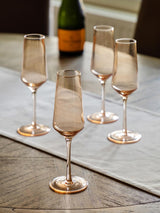 Next Gallery Home Amber Champagne Flutes Set of 4- Buy online at McGrocer