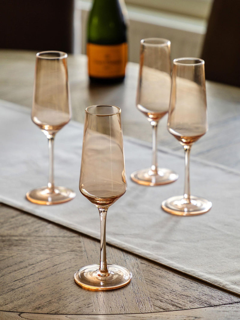 Gallery Home amber champagne flutes set of 4, UK version