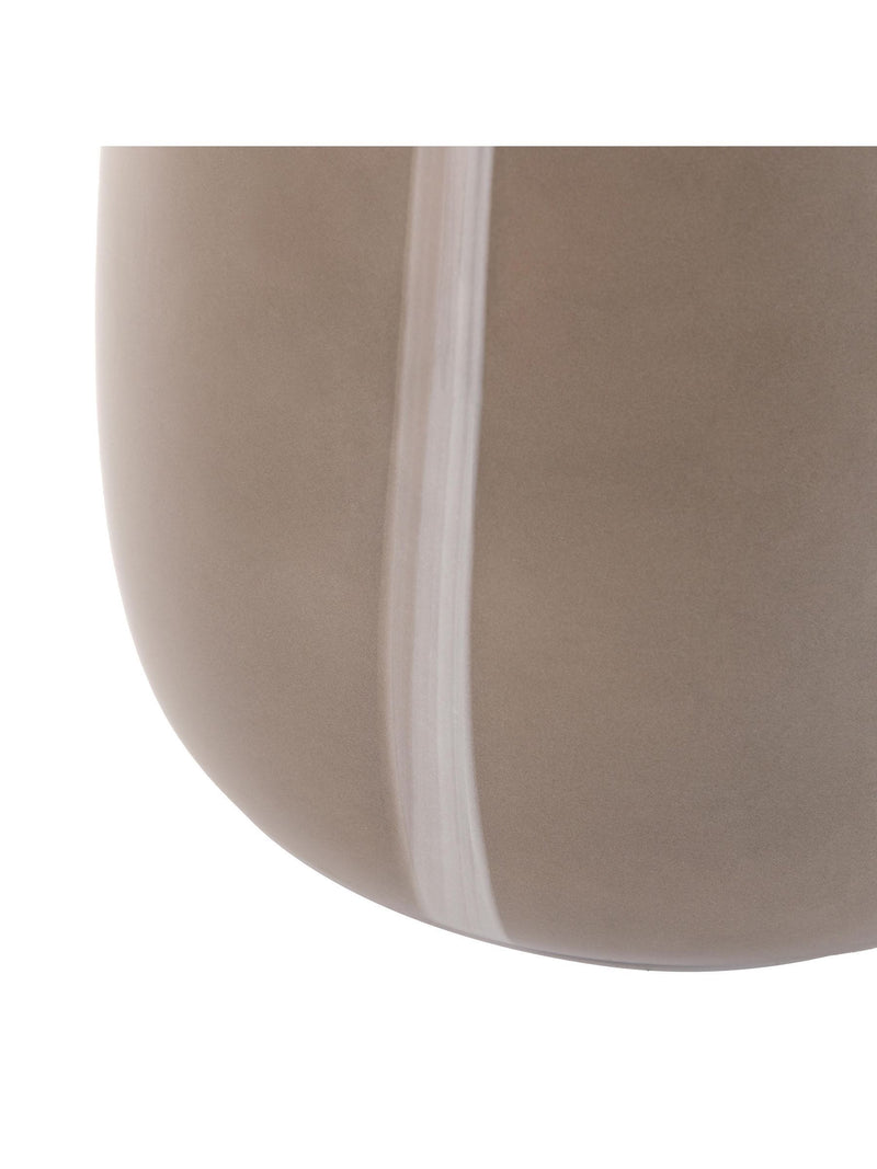 Gallery Home taupe striped glass vase 22cm, UK version