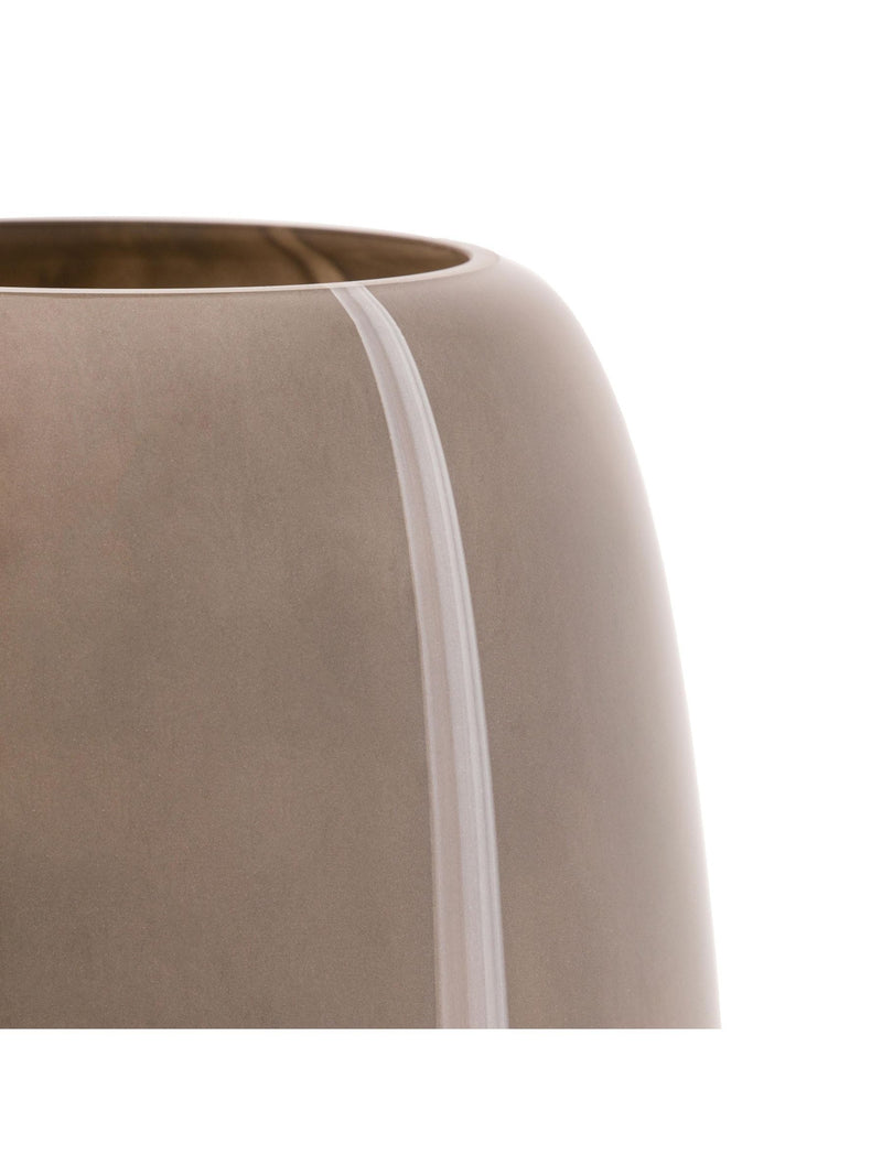 Gallery Home taupe striped glass vase 22cm, UK version