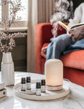 NEOM Wellbeing Pod aromatherapy diffuser with ceramic cover and wood base (British brand)