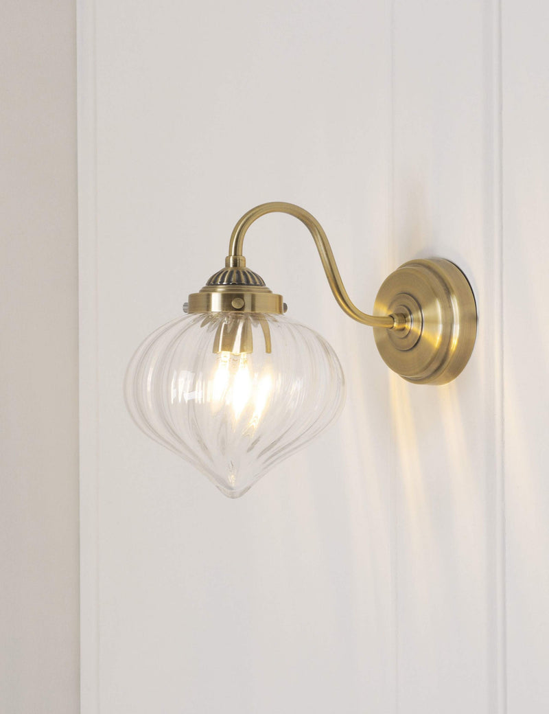Laura Ashley Whitham fluted glass wall light, UK version