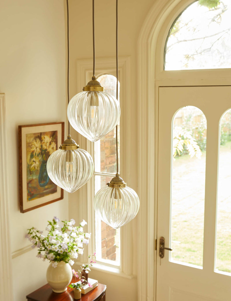 Laura Ashley Whitham multi-light cluster pendant light, imported from the UK