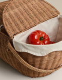 Wicker picnic hamper with wine holder - British product