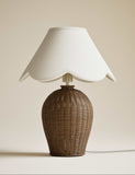 Wicker Scallop Shade Table Lamp - British product