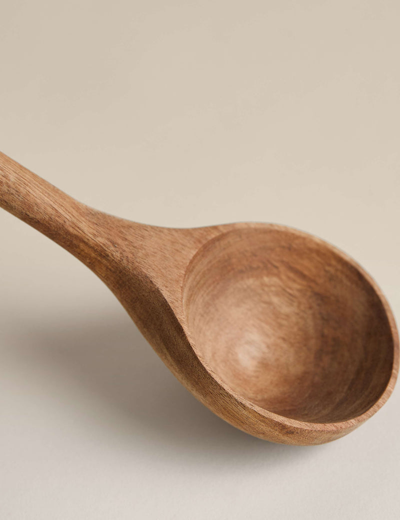 Durable wooden kitchen ladle for serving soups and stews (British brand)