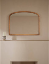 M&S Wooden Rounded Overmantle Wall Mirror, 90 x 70 cm- Buy online at McGrocer