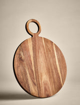 M&S Acacia Wood Round Serving Board Cheese Platter- Buy online at McGrocer