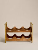 Wooden wine rack six bottle with gold legs, imported from the UK