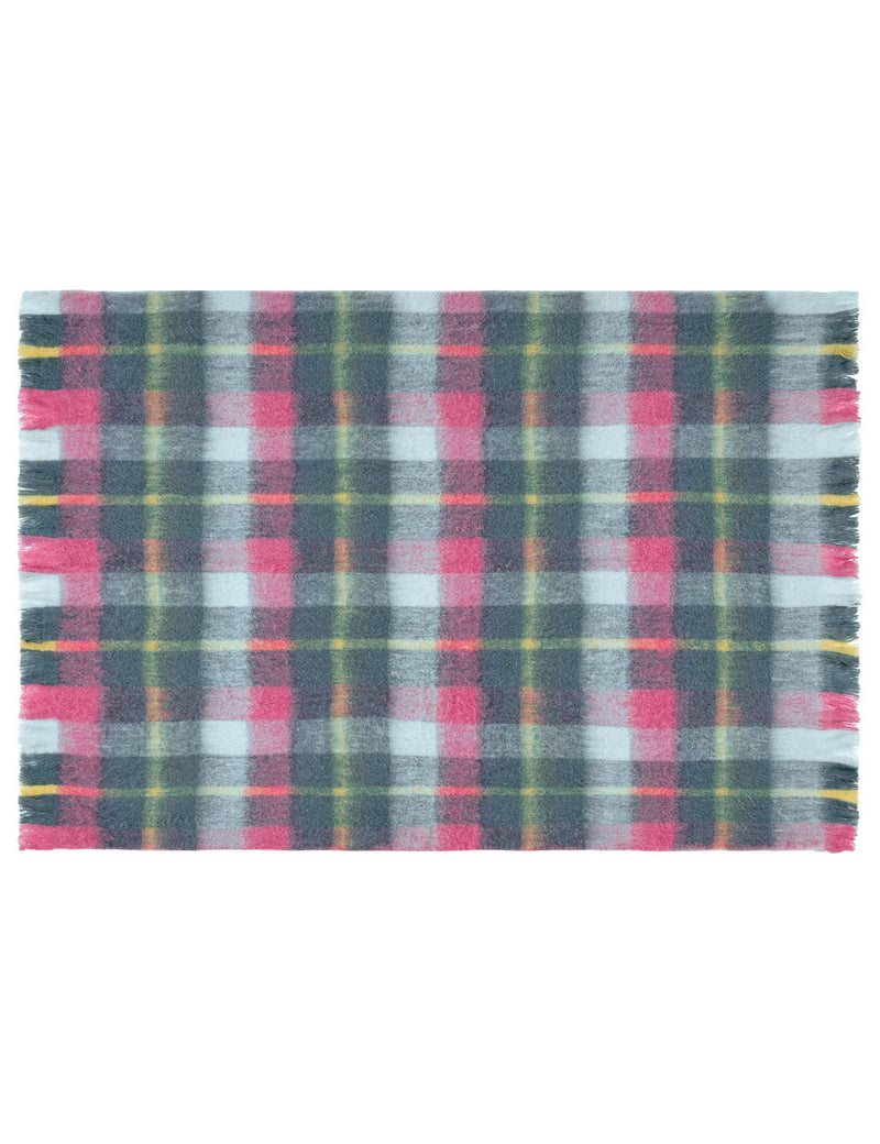 Bluebellgray Highland check wool blend throw 130x170cm (British brand)