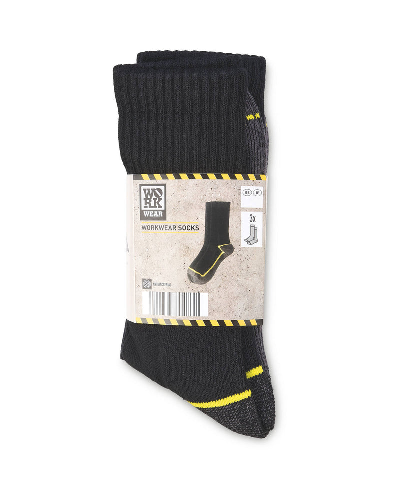 Workwear socks 3 pack with crew fit, (British brand)
