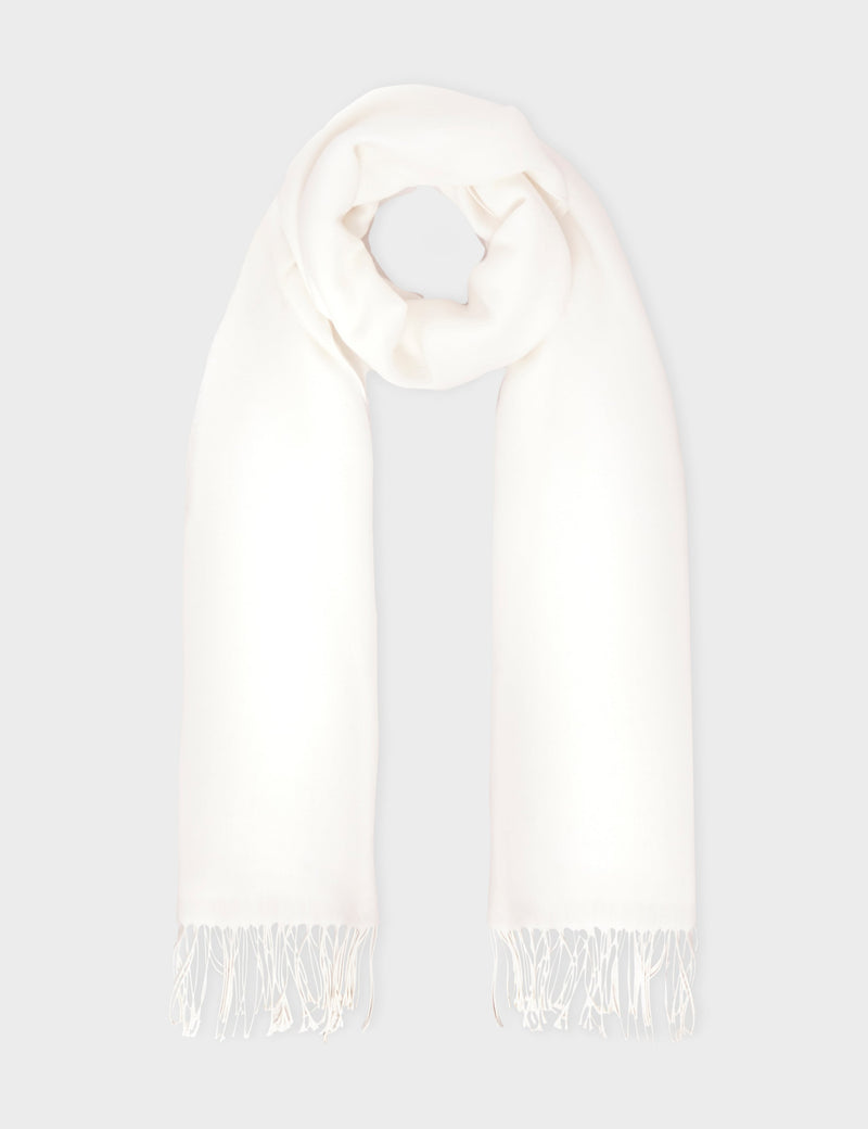 Woven fringed scarf in polyester viscose blend (British brand)