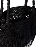 Whistles woven fringed tote bag, imported from the UK