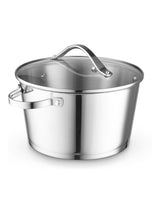 Next GOOD FOOD Stainless Steel Casserole Pan with Tempered Glass Lid 24cm- Buy online at McGrocer