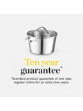 Good Food Stainless Steel Casserole Pan with Tempered Glass Lid