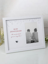 Next Widdop White Amore Ruby Anniversary Photo Frame 4 x 6- Buy online at McGrocer