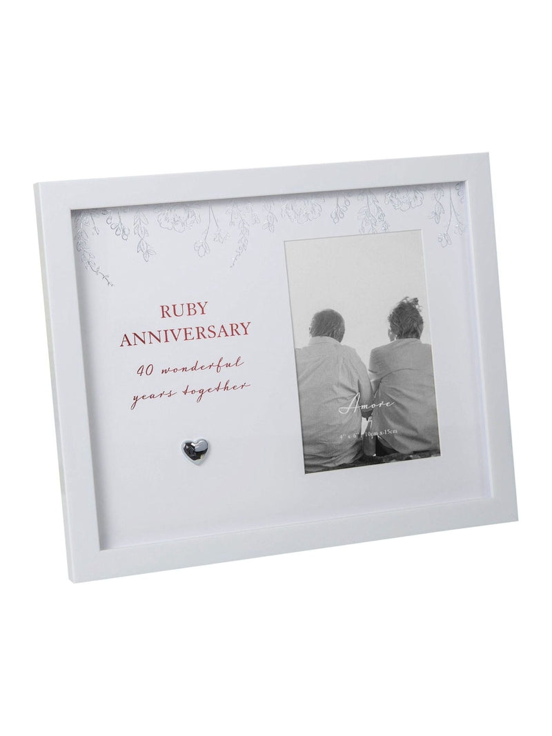 Widdop white amore ruby anniversary photo frame 4x6 (British brand)