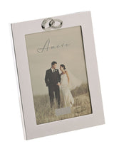 Next Amore by Juliana Silver Tone Wedding Photo Frame with Crystal Rings 5x7 inch- Buy online at McGrocer