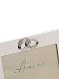 Amore by Juliana silver wedding photo frame with crystal rings 5x7 inch (British brand)