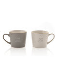 Widdop set of 2 grey 50th anniversary amore mugs, UK version