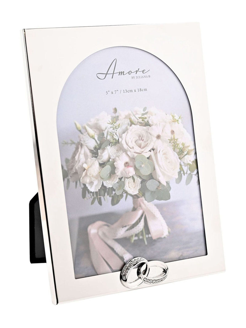JULIANA Silver Amore Arch Photo Frame with Rings 5x7 (British brand)