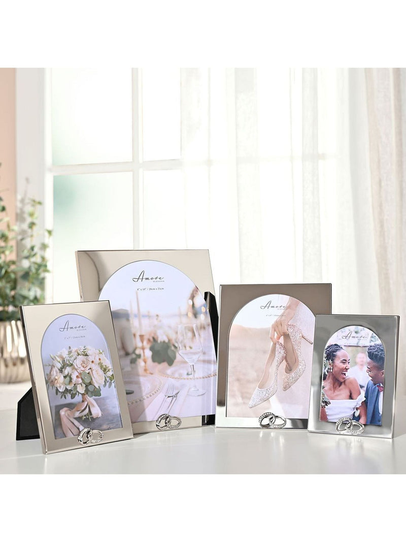 JULIANA Silver Amore Arch Photo Frame with Rings 5x7 (British brand)
