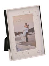 Widdop Silver Amore Box Frame with Crystals 4 x 6 Photo Frame