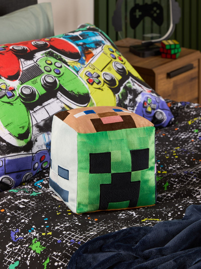 Minecraft character cube cushion 20x20cm - British product