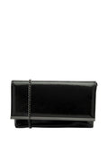 Lotus Black Patent Clutch Handbag