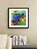 Black Home Field framed art by Debbie Lush 61.5cm square - British product