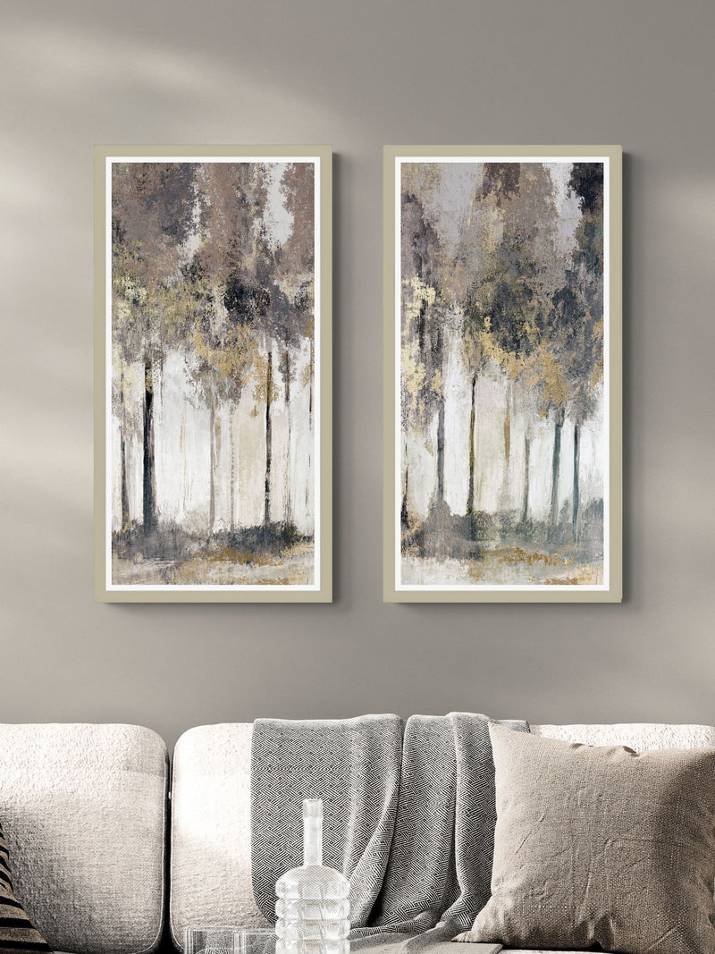 Artko taupe tales of the timber framed art set of two - British product