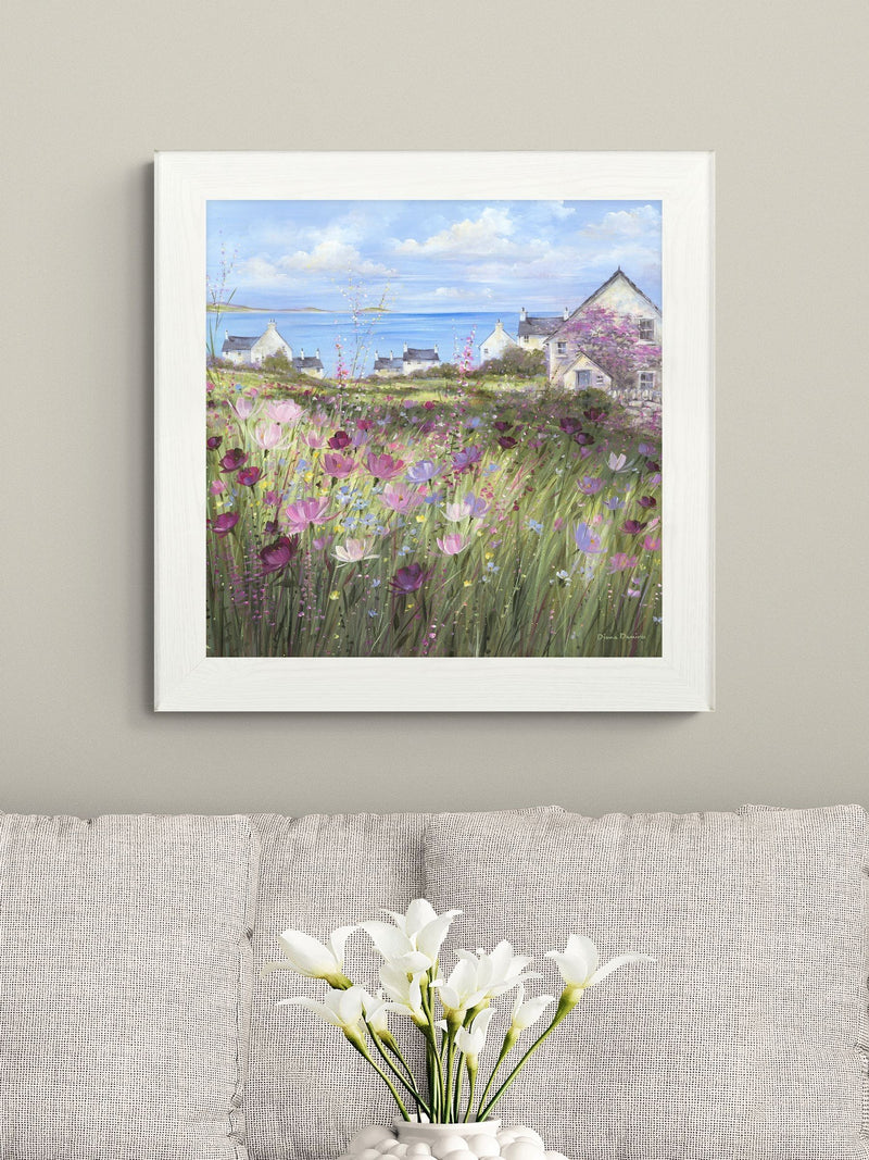 Artko White Summer Afternoon framed art 61x61cm - British product