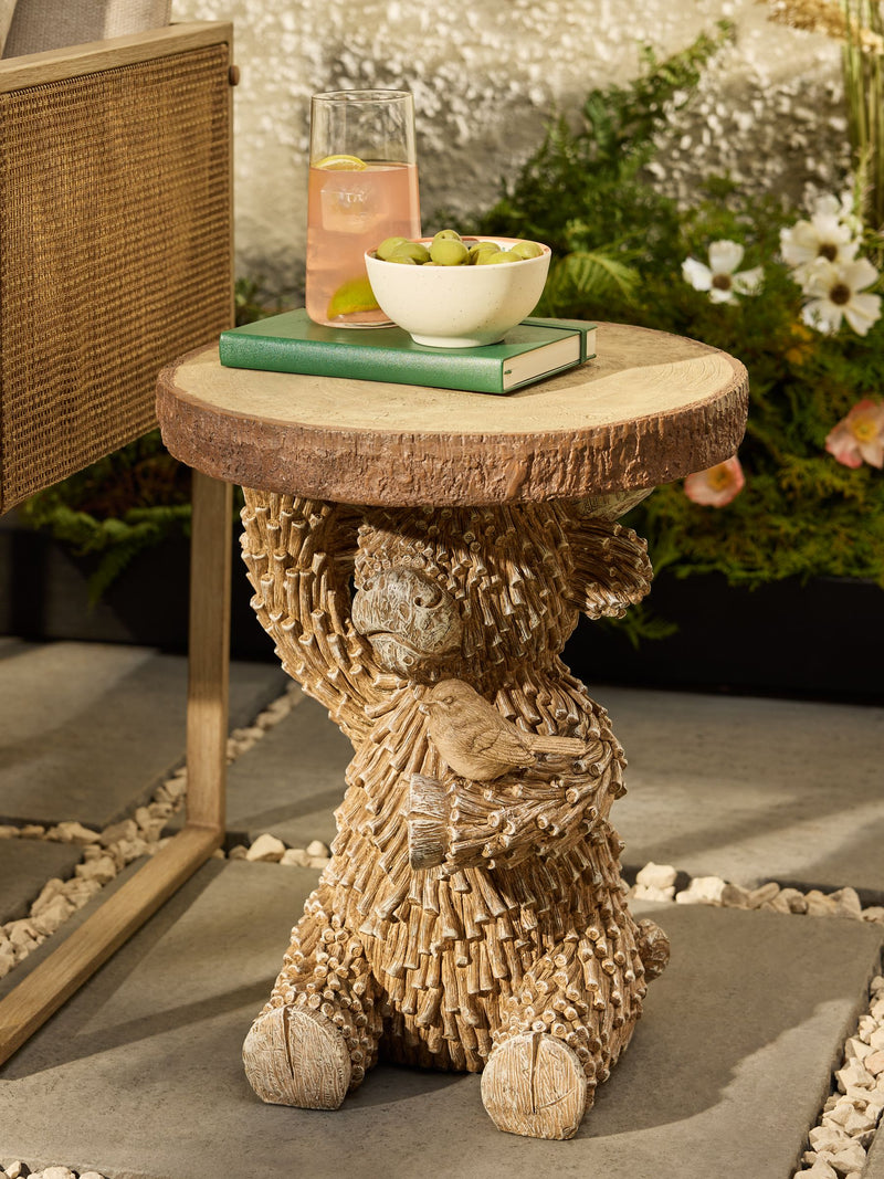 Hamish Highland Cow solar side table - British product