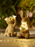 Bertie and Rosie character solar lights pair 21cm, UK version