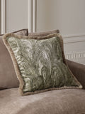 N. Premium green paisley cushion 50x50cm (British brand)
